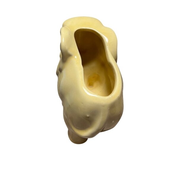 Vintage Yellow Ceramic‎ Elephant Planter Vase Glazed - Picture 5 of 6